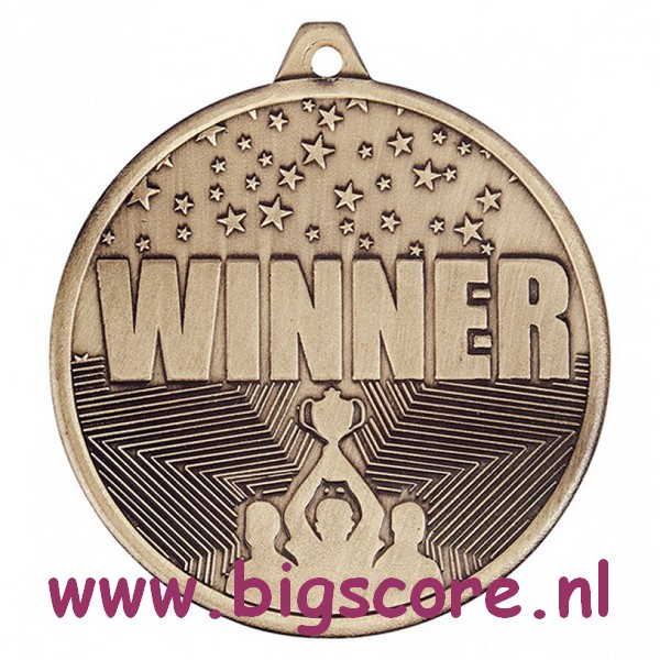Winner Medaille MM 19039 antiek goud Ø 50 mm OP=OP!!